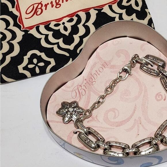 Brighton scrolled etched star charm link bracelet new!!! - Picture 5 of 6